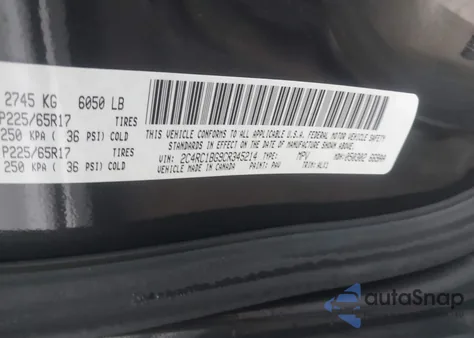 2012 Chrysler Town & Country Touring z USA, uszkodzony, nr VIN 2C4RC1BG9CR345214